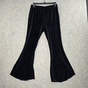 Rue21 Womens Flared Pants Black Size L Stretch Velvet Polyester Blend